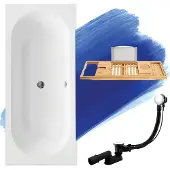 Besco VITAE ligbad 170 x 75 cm wit met bamboe badplank