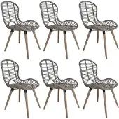 Syfax Eetkamerstoelen 6 st natuurlijk rattan bruin