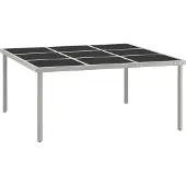 Syfax Tuintafel 170x170x74,5 cm glas en staal