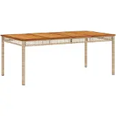 Syfax Tuintafel 180x90x75 cm poly rattan en acaciahout beige
