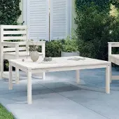 Prolenta Maison Exclusive - Tuintafel, wit, 121x82,5x45 cm, massief grenenhout