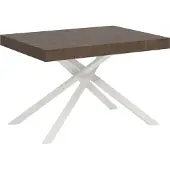 Ityhome - Uittrektafel 130/234x90 cm, model Karida, notenhout poten, wit