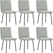 Syfax Eetkamerstoelen 6 st fluweel lichtgrijs