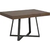 Ityhome - Uittrektafel 120/224x90 cm, poten van notenhout, frame in antraciet