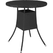 Syfax Tuintafel 70x70x73 cm poly rattan zwart