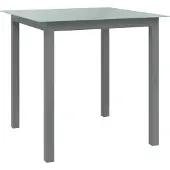 Syfax Tuintafel 80x80x74 cm aluminium en glas lichtgrijs