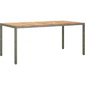 Syfax Tuintafel 190x90x75 cm poly rattan en acaciahout grijs