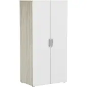 Dmora Barge - Kledingkast 2 Deuren, 79x166h cm Bruin Eiken, Kapstok