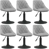 Syfax Eetkamerstoelen draaibaar 6 st fluweel lichtgrijs