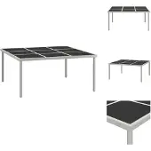vidaXL Tuin-eettafel 170x170x74,5 cm, glas en staal - Tuintafels