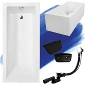 Besco MODERN ligbad 120 x 70 cm wit met baddrager met hoofdsteun
