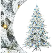 Syfax Kunstmatige Inklapbare Kerstboom Wit 180 cm PVC en staal