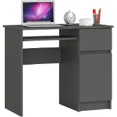 Akord Bureau Rechts PIKSEL / Computerbureau / Computer Tafel / Bureautafel Rechts / Grafietgrijs / 90 x 77 x 50 cm