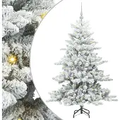 Syfax Kunstmatige Inklapbare Kerstboom Wit 150 cm PVC en staal