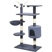 Syfax Kattenkrabpaal met sisal krabpalen 125 cm donkerblauw