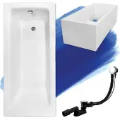 Besco TALIA ligbad 160 x 75 cm wit met baddrager met hoofdsteun