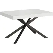 Ityhome - Uittrektafel 130/234x90 cm, blad van "Plaker Esche" wit, poten antraciet