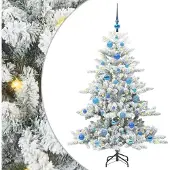 Syfax Kunstmatige Inklapbare Kerstboom Wit 150 cm PVC en staal