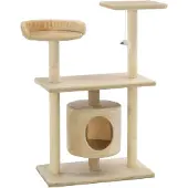 Syfax Kattenkrabpaal met sisal krabpalen 95 cm beige