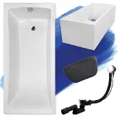 Besco OPTIMA ligbad 170 x 70 cm wit met baddrager met hoofdsteun