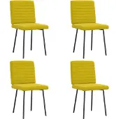 Syfax Eetkamerstoelen 4 st fluweel geel
