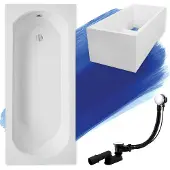 Badland INTRICA ligbad 150 x 75 cm wit met baddrager