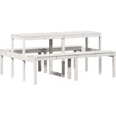 Syfax Picknicktafel 160x134x75 cm massief grenenhout wit