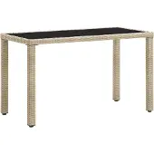 Syfax Tuintafel 123x60x74 cm poly rattan beige