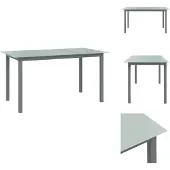 vidaXL Tuintafel, lichtgrijs, 150x90x74 cm, aluminium en glas - Tuintafels