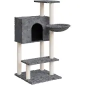 Syfax Kattenmeubel met sisal krabpalen 108,5 cm donkergrijs