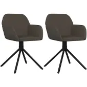 Syfax Eetkamerstoelen draaibaar 2 st fluweel donkergrijs