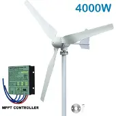 OEM Windturbine, 4000W vermogen, stille werking, met MPPT-regelaar, 4000W, 12V