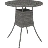 Syfax Tuintafel 70x70x73 cm poly rattan grijs