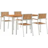 Syfax Buiten eettafelset 5 st 150 x 90 x 75 cm