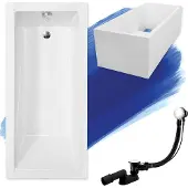 Badland MODERN ligbad 130 x 70 cm wit met baddrager