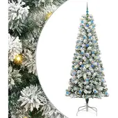Syfax Kunstmatige Inklapbare Kerstboom Groen en Wit 240 cm