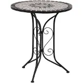 Syfax Bistrotafel mozaïek 60 cm keramiek grijs