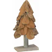 Syfax Kerstboom met standaard Bruin 61 cm Massief teakhout