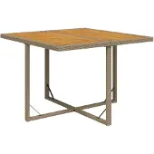 Syfax Tuintafel 109x107x74 cm poly rattan en massief acaciahout beige