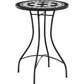 Syfax Bistrotafel mozaïek Ø50x70 cm keramiek zwart en wit