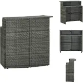 vidaXL Tuin-bistroset, grijs, 120x55x110 cm, polyrotan - Tuintafels