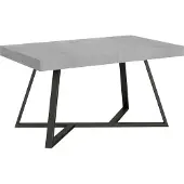 Ityhome - Uittrektafel 160/264x90 cm, model Booster, met cementen tafelpoten in antraciet