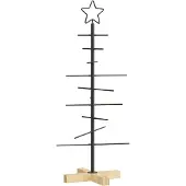 Syfax Metalen kerstboom met standaard Zwart 89 cm Poedergecoat staal