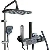 OEM Doucheset, LED-temperatuurindicator, 4 functiemodi, grijs