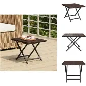 vidaXL Opklapbare tafel, bruin, 45x35x32 cm, polyrotan - Tuintafels