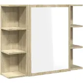 vidaXL Badkamerspiegelkast 80x20,5x64 cm spaanplaat sonoma eikenkleur