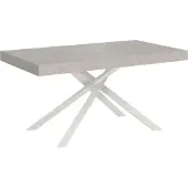 Ityhome - Uittrektafel 160/420X90 cm, Karida, kasjmier poten, wit