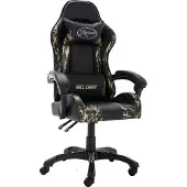 Syfax Racestoel kunstleer zwart en camouflage