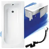 Badland CONTINEA ligbad 140 x 70 cm wit met styropor ombouw