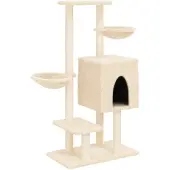 Syfax Kattenmeubel met sisal krabpalen 117 cm crèmekleurig